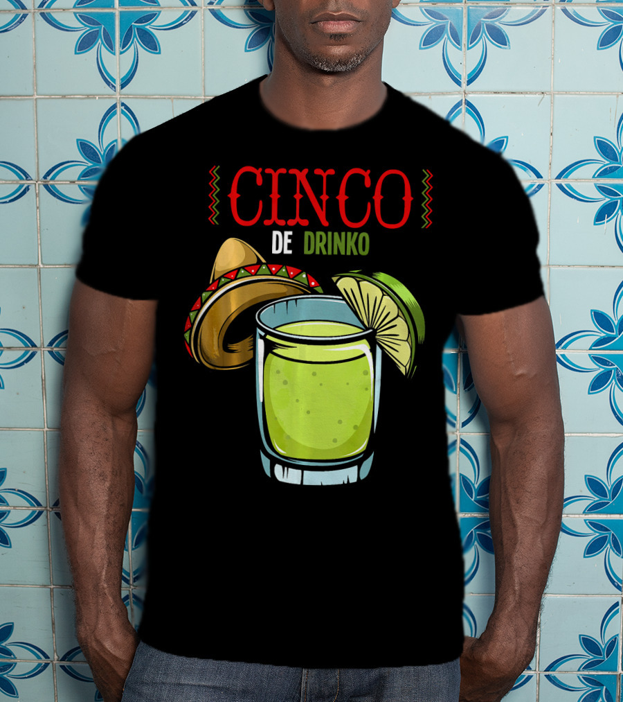 Cinco De Drinko Sombrero Lime Margarita Iconic Cinco De Mayo T-Shirt