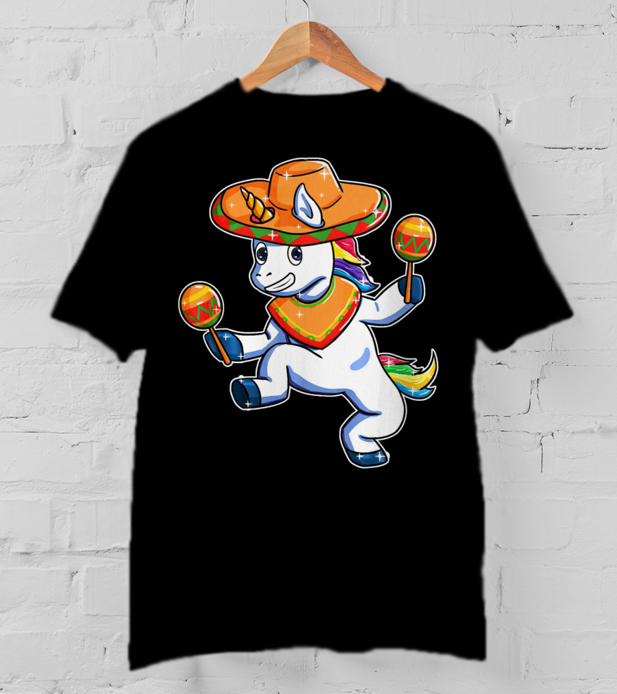 Funny Sombrero Unicorn Cinco De Mayo T-Shirt