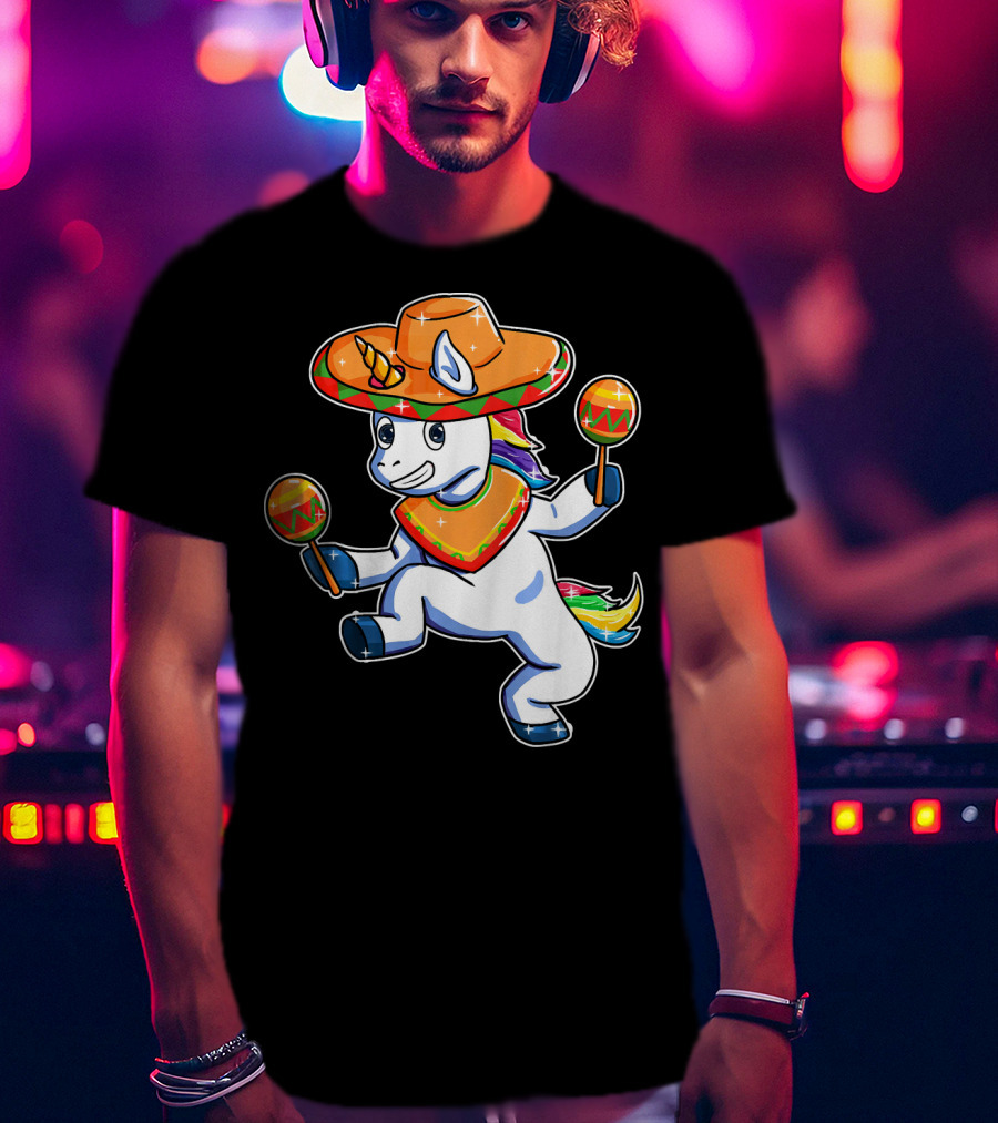 Funny Sombrero Unicorn Cinco De Mayo T-Shirt