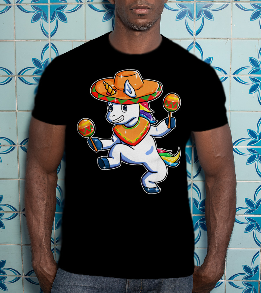 Funny Sombrero Unicorn Cinco De Mayo T-Shirt