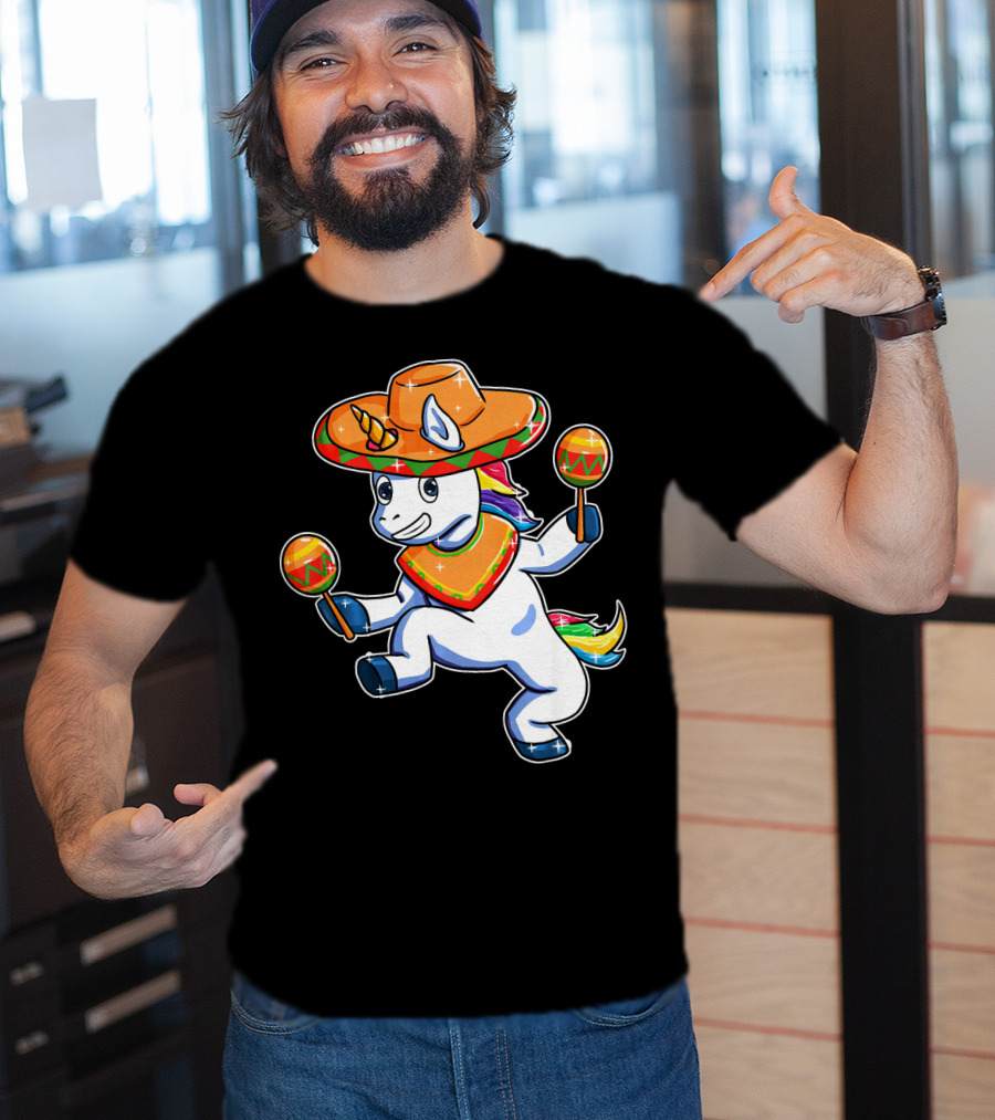 Funny Sombrero Unicorn Cinco De Mayo T-Shirt