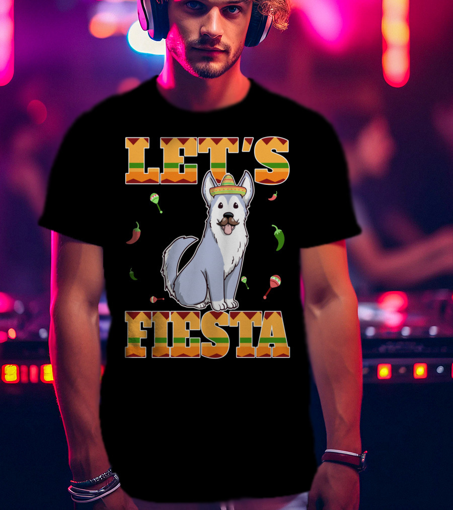 Let's Fiesta Husky Dog Sombrero Cinco De Mayo T-Shirt