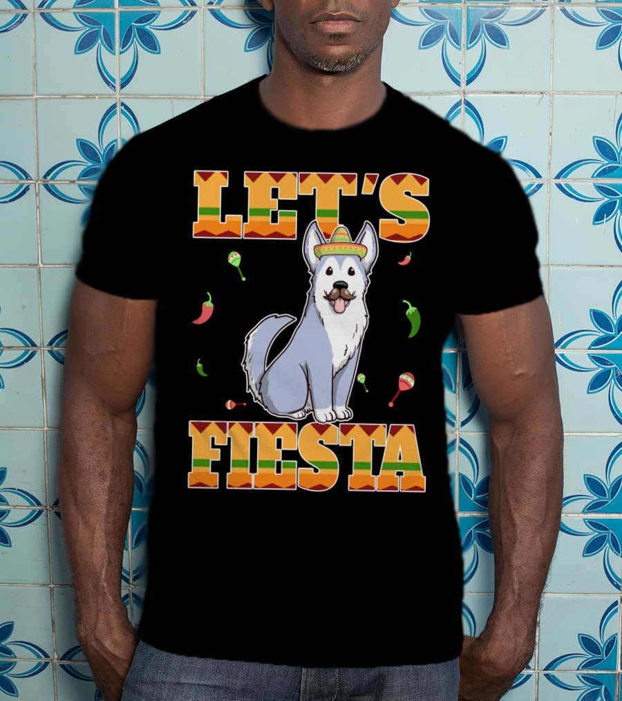 Let's Fiesta Husky Dog Sombrero Cinco De Mayo T-Shirt