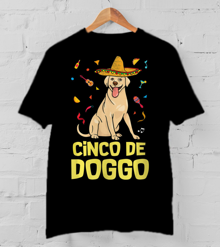 Cinco De Doggo Funny Taco Sombrero Labrador T-Shirt