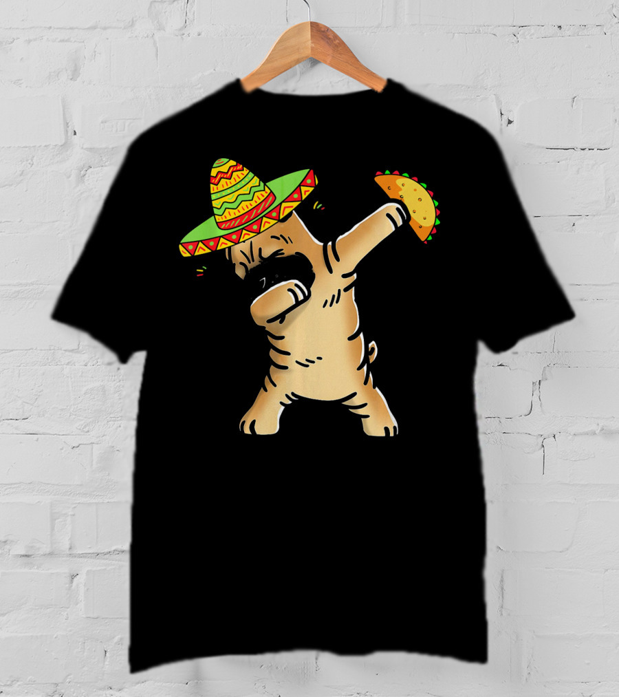 Cinco De Mayo Shar Pei Dabbing With Taco And Sombrero T-Shirt