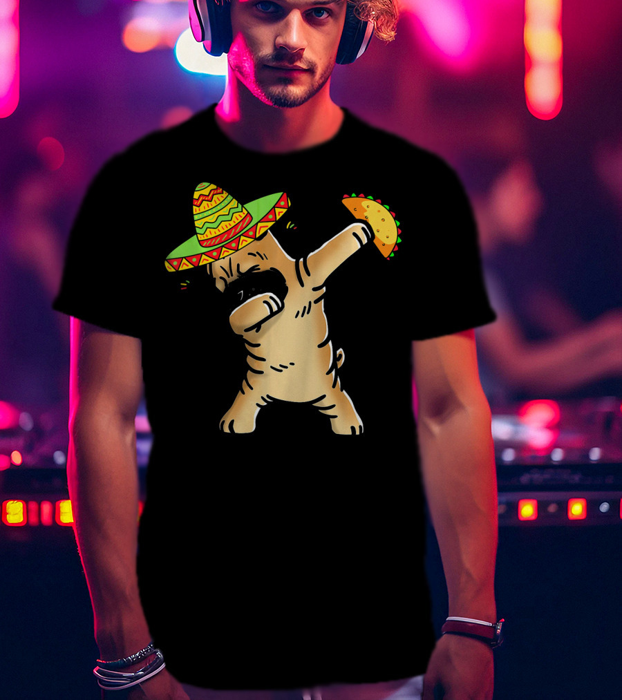 Cinco De Mayo Shar Pei Dabbing With Taco And Sombrero T-Shirt