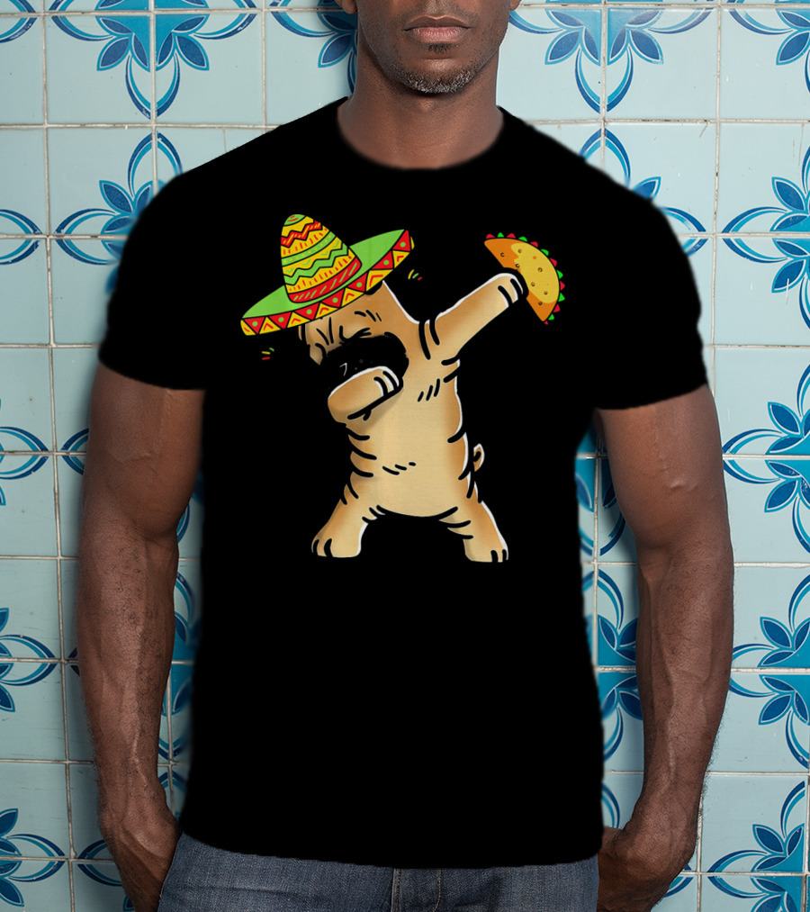 Cinco De Mayo Shar Pei Dabbing With Taco And Sombrero T-Shirt