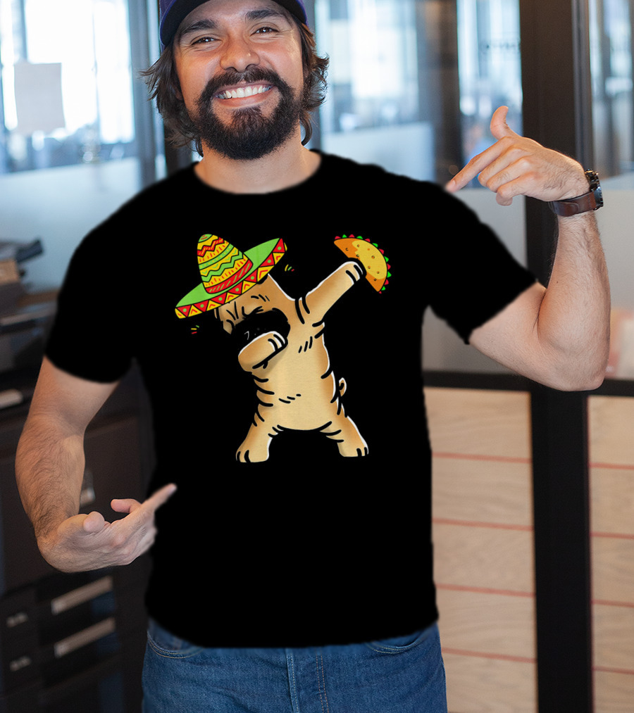 Cinco De Mayo Shar Pei Dabbing With Taco And Sombrero T-Shirt