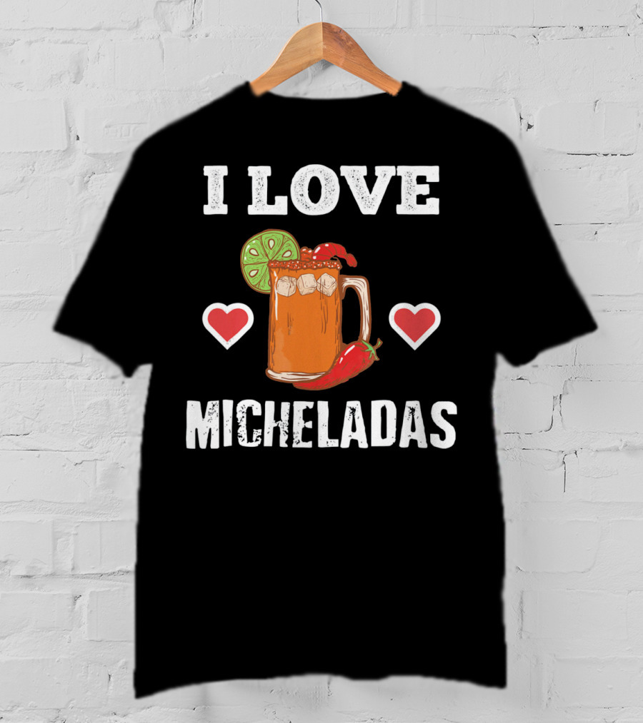 Cinco De Mayo I Love Micheladas Hearts Lime Pepper T-Shirt