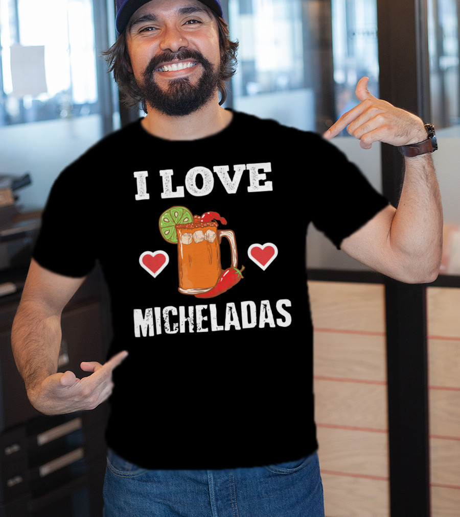 Cinco De Mayo I Love Micheladas Hearts Lime Pepper T-Shirt