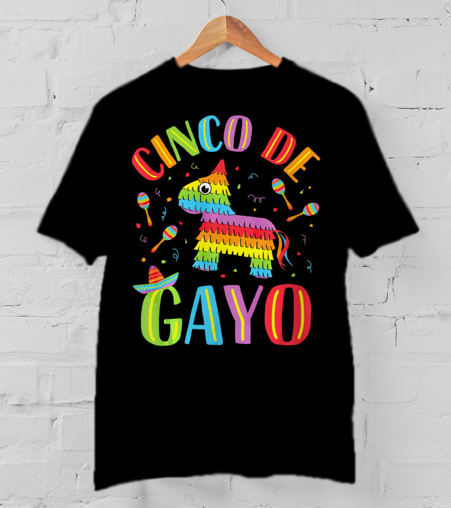 Cinco De Gayo Rainbow Pinata Maracas Fiesta T-Shirt