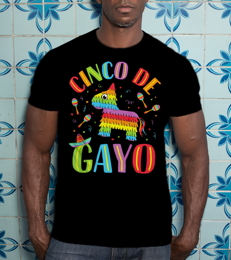 Cinco De Gayo Rainbow Pinata Maracas Fiesta T-Shirt