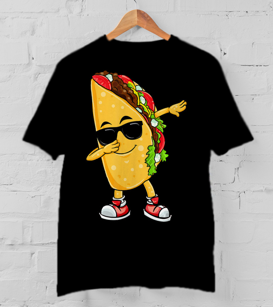 Dabbing Taco Cinco De Mayo Celebration Fun With Sunglasses T-Shirt