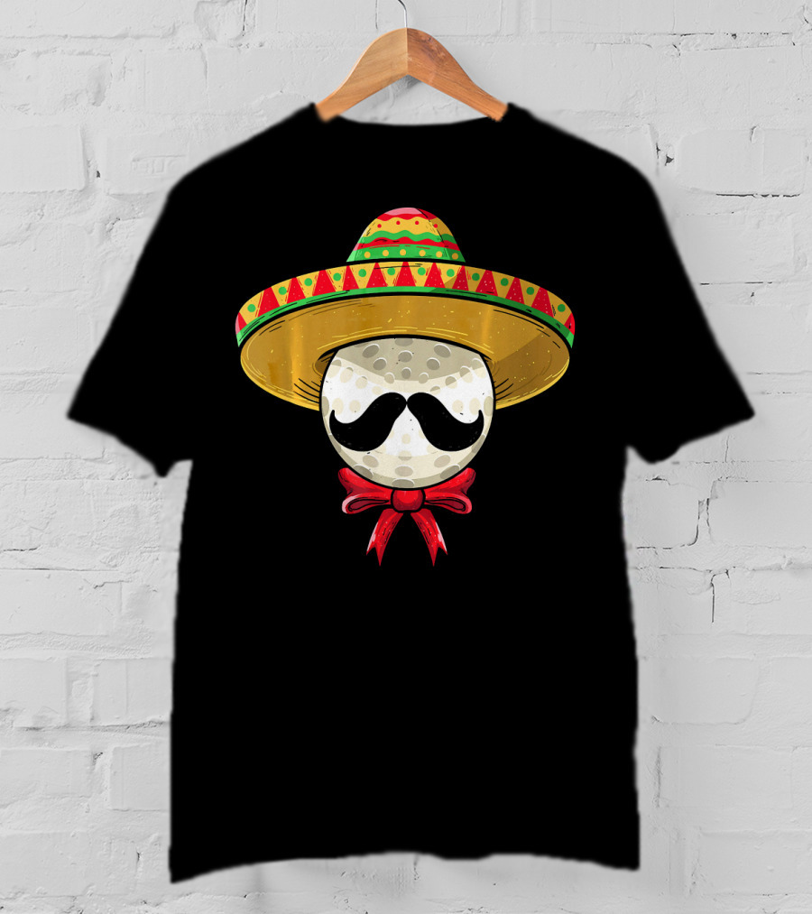 Cinco De Mayo Field Hockey Mexican Sombrero Mustache Golf Ball T-Shirt