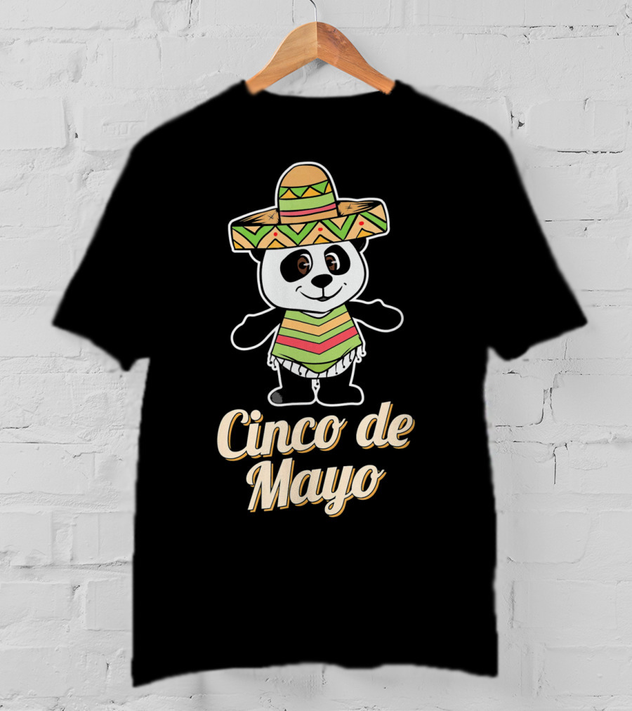 Cinco De Mayo Mexican Panda Sombrero T-Shirt