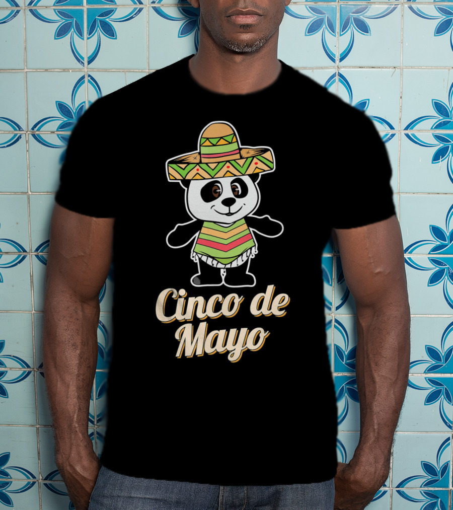 Cinco De Mayo Mexican Panda Sombrero T-Shirt