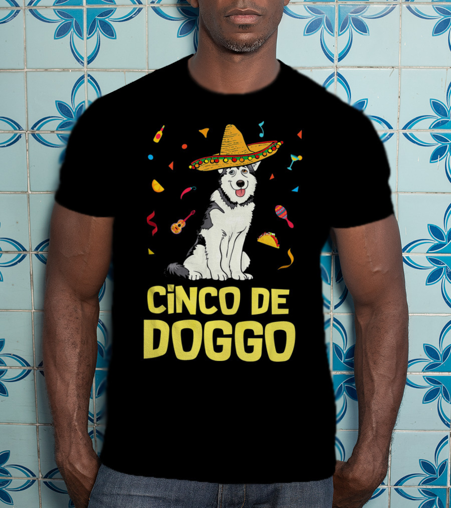 Cinco De Doggo Funny Taco Sombrero Husky T-Shirt