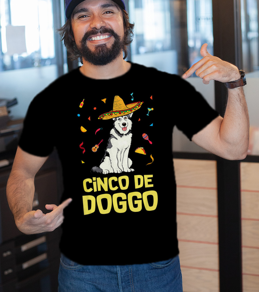 Cinco De Doggo Funny Taco Sombrero Husky T-Shirt