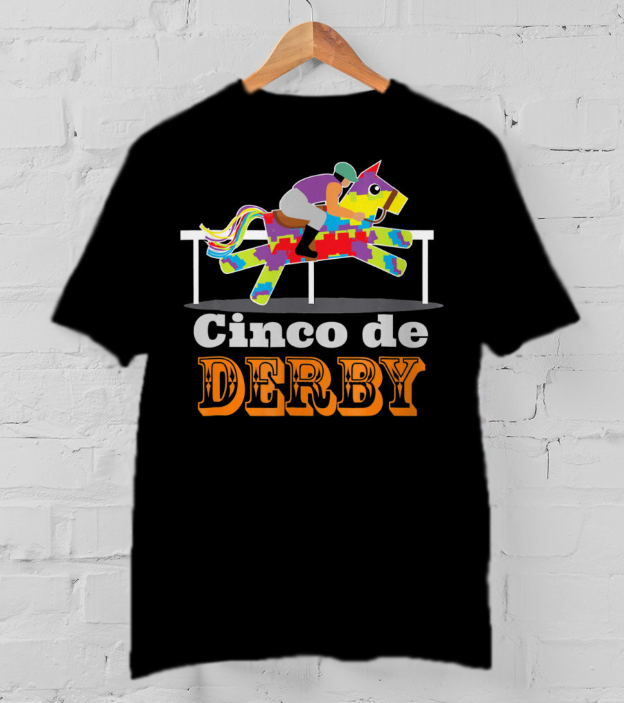 Cinco De Derby Pinata Horse Racing Jockey T-Shirt