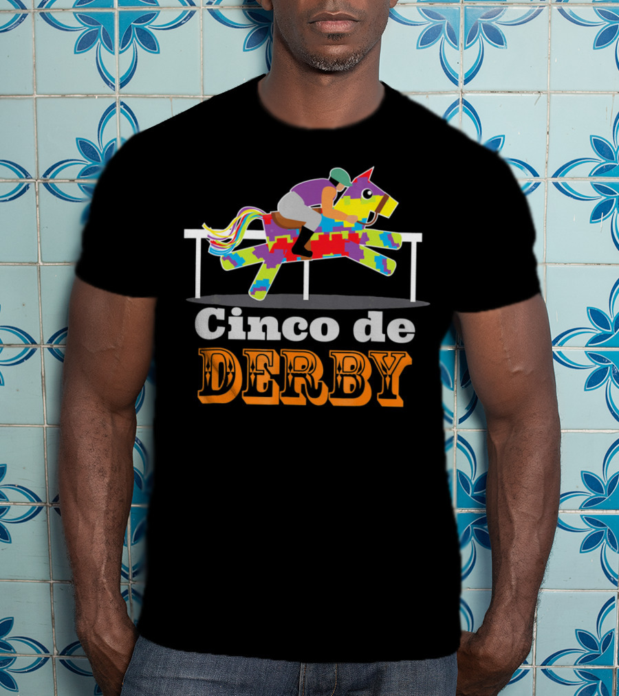 Cinco De Derby Pinata Horse Racing Jockey T-Shirt