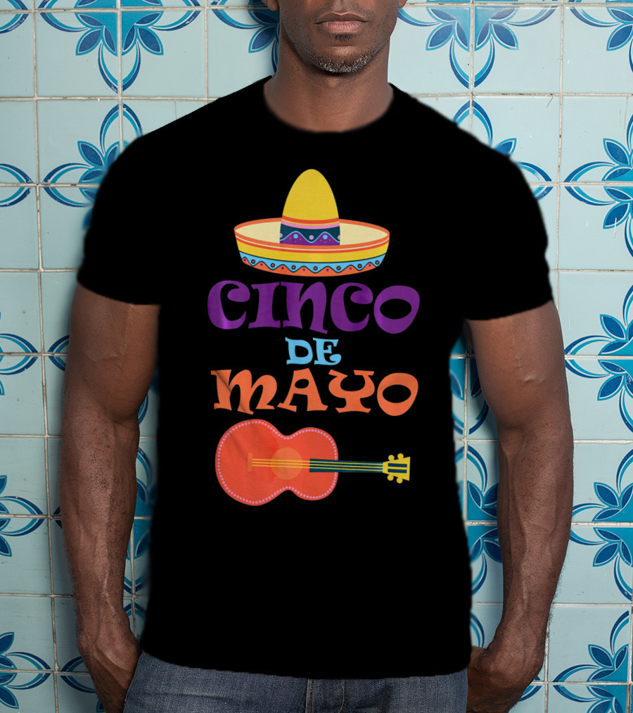 Cinco De Mayo Fiesta Sombrero And Guitar T-Shirt
