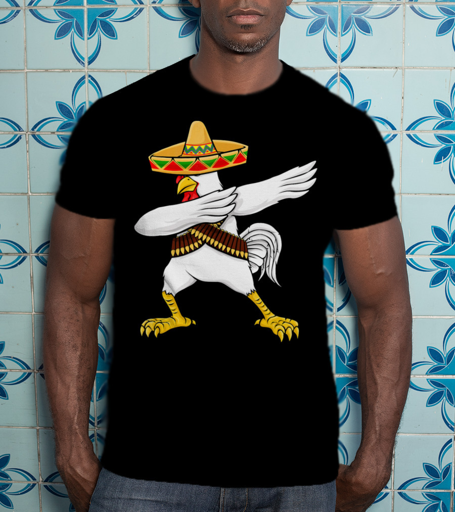 Cinco De Mayo Chicken Sombrero Dabbing Dab T-Shirt