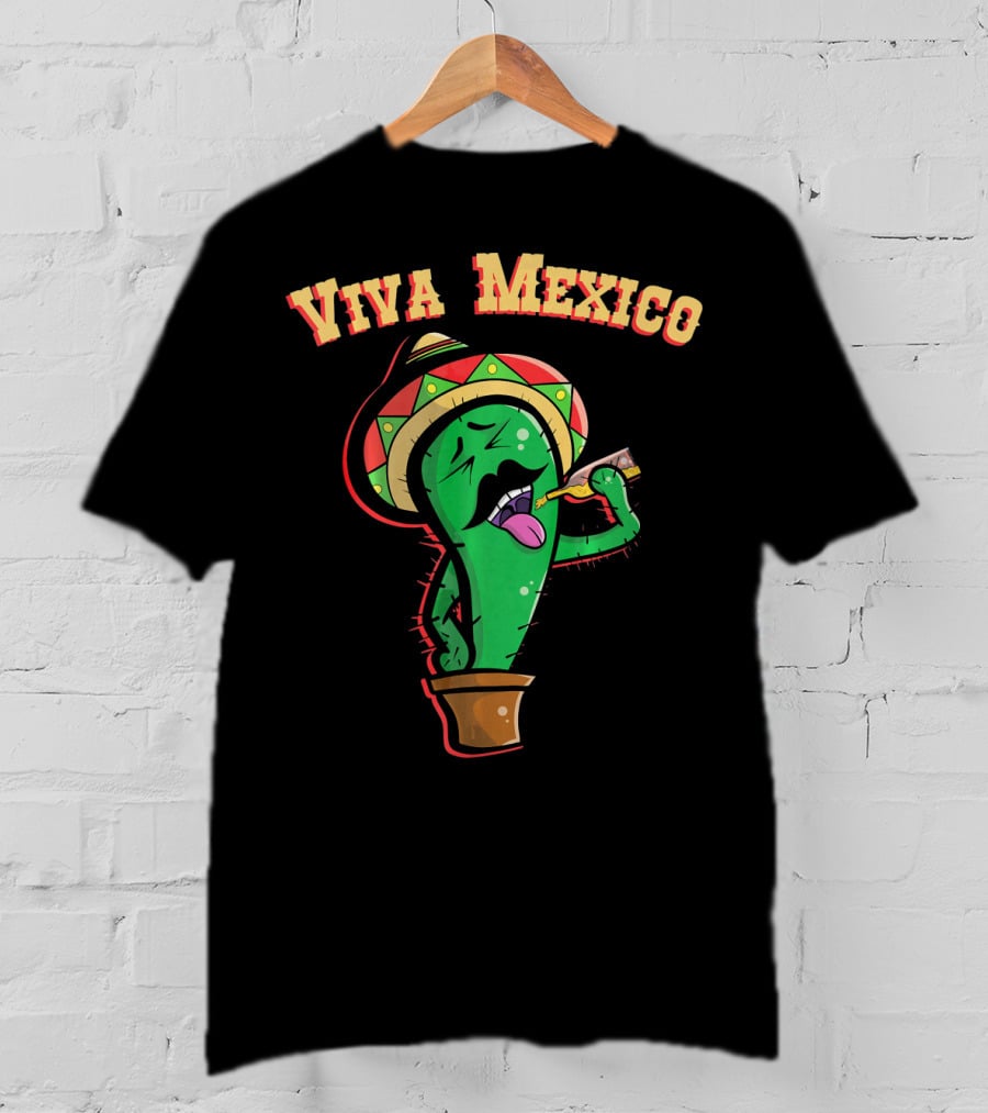 Viva Mexico Cactus Mustache Sombrero T-Shirt
