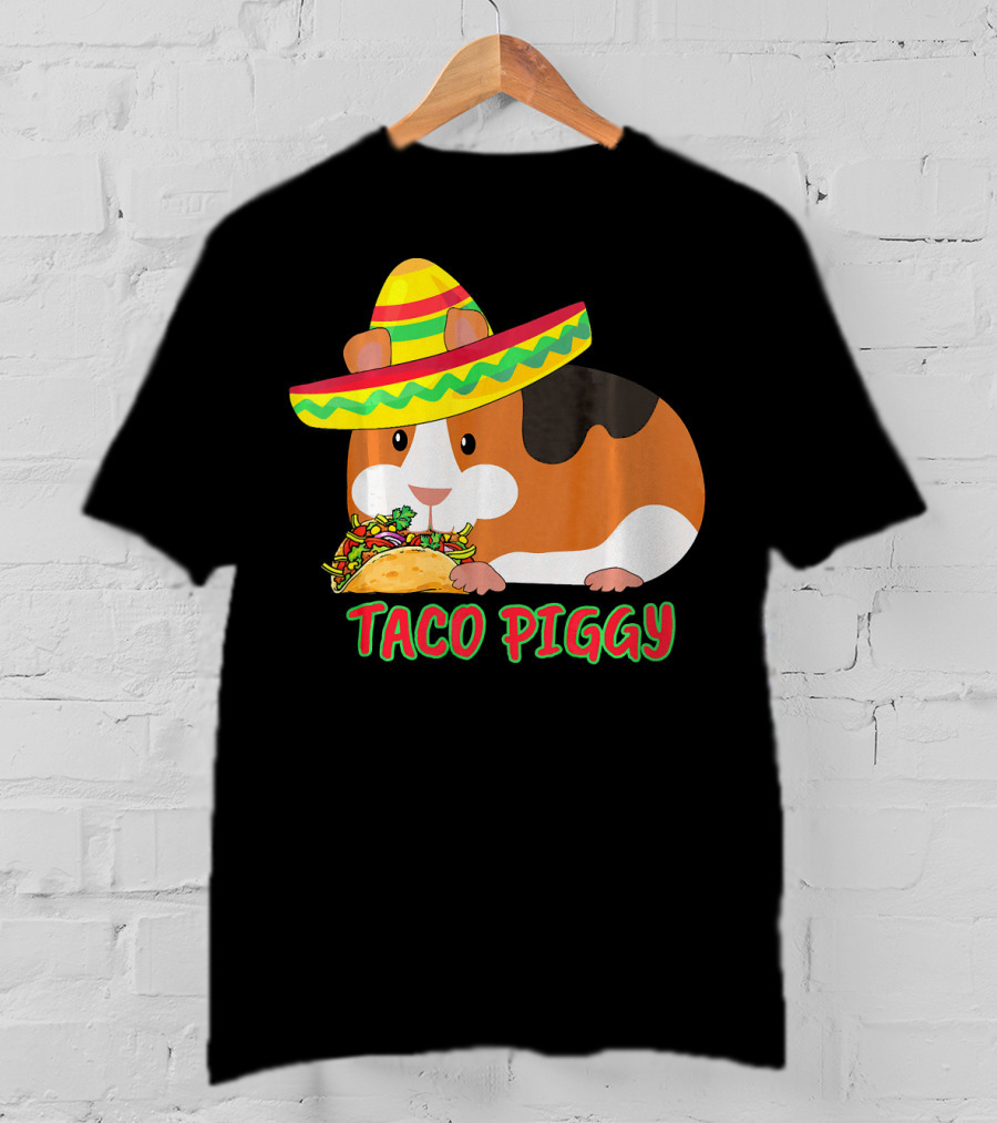 Cinco De Mayo Taco Piggy Guinea Pig With Sombrero T-Shirt