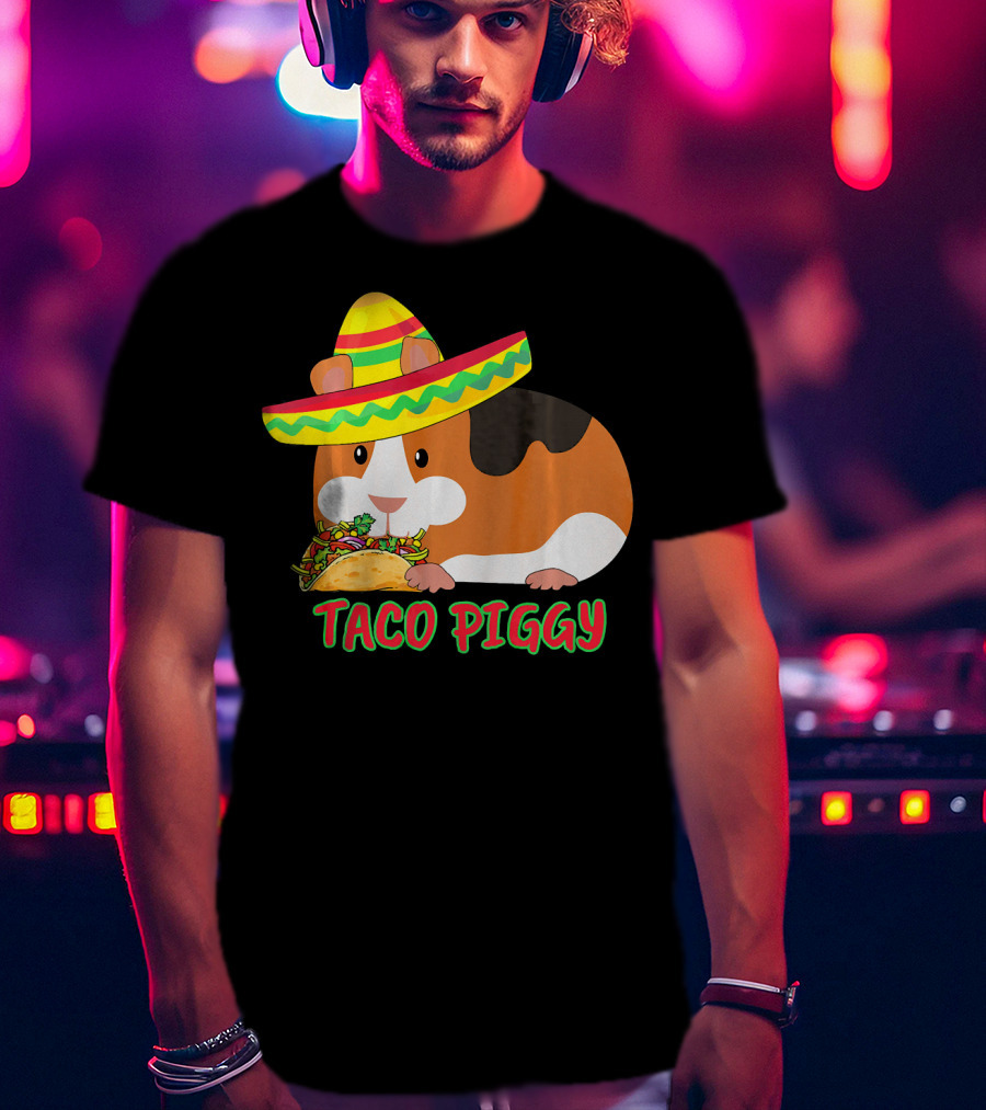 Cinco De Mayo Taco Piggy Guinea Pig With Sombrero T-Shirt