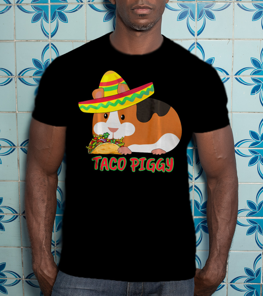 Cinco De Mayo Taco Piggy Guinea Pig With Sombrero T-Shirt