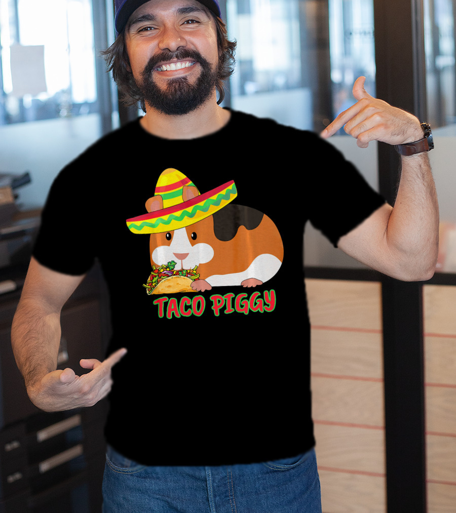 Cinco De Mayo Taco Piggy Guinea Pig With Sombrero T-Shirt