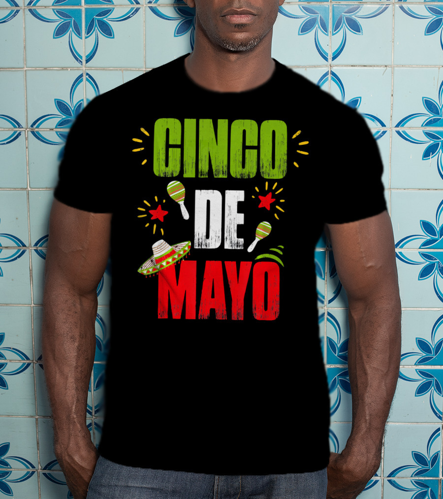 Cinco De Mayo Sombrero Maracas T-Shirt