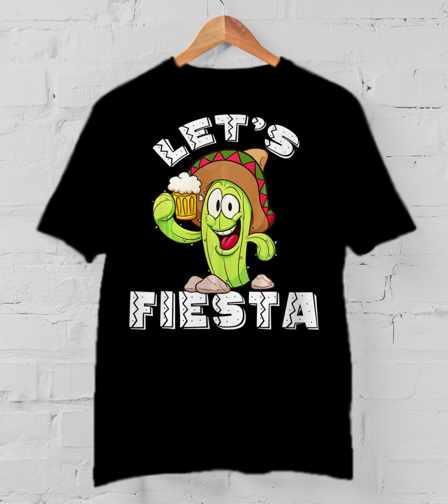 Let's Fiesta Cactus Sombrero Beer T-Shirt
