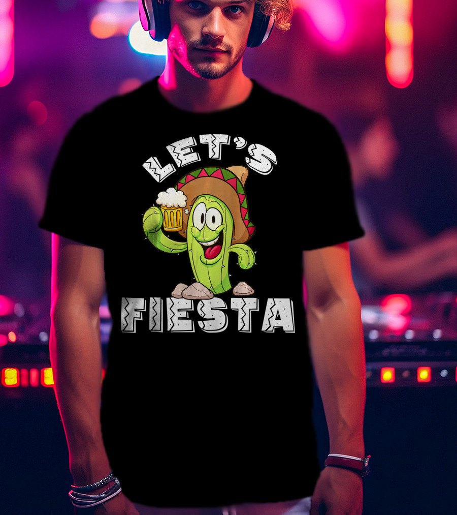 Let's Fiesta Cactus Sombrero Beer T-Shirt