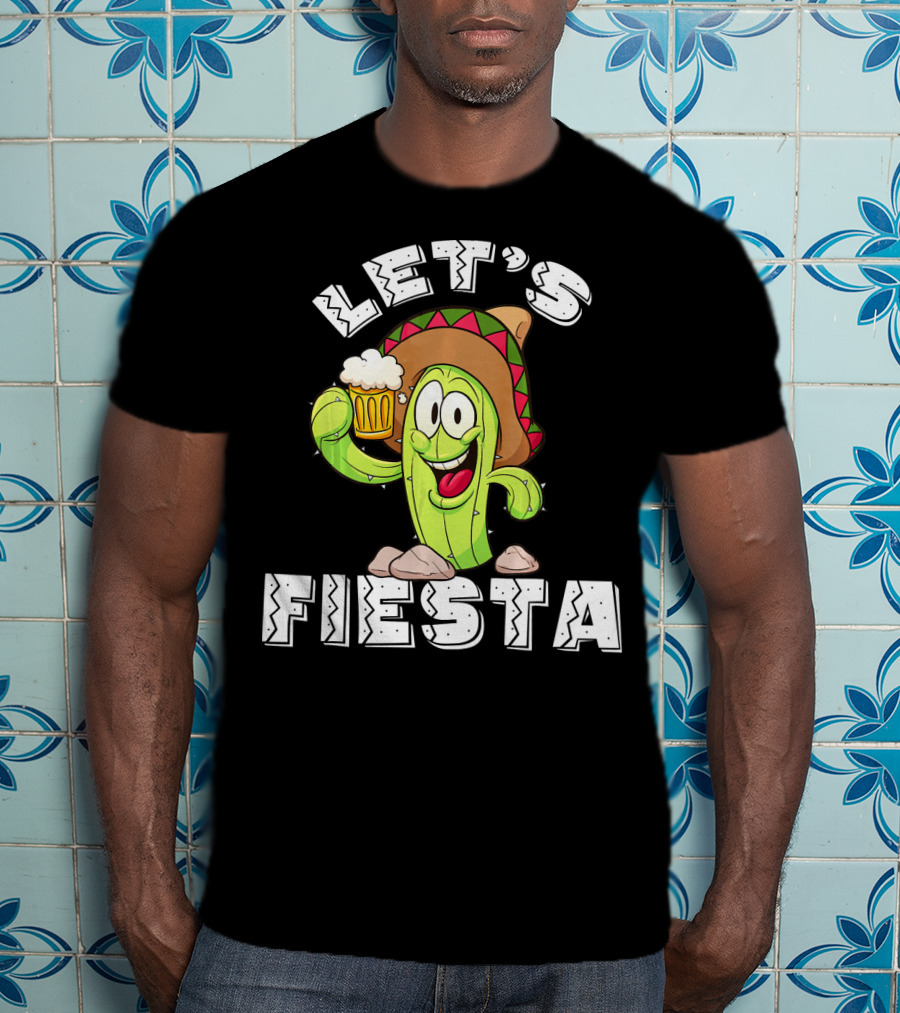 Let's Fiesta Cactus Sombrero Beer T-Shirt