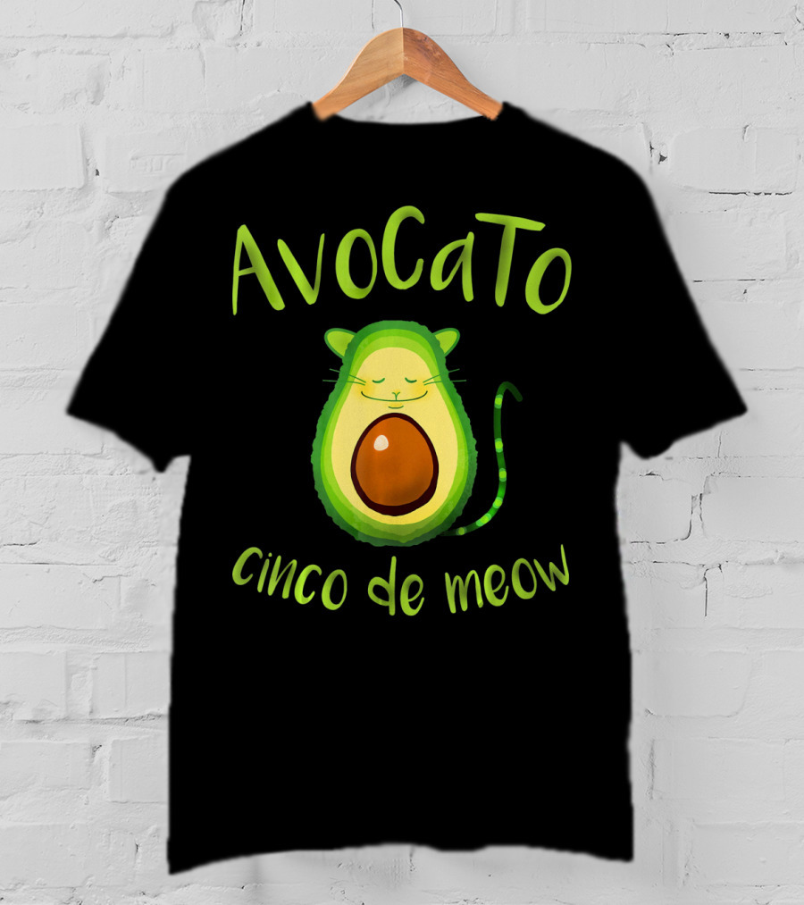 Avocato Cinco De Meow Avocado Cat Fusion T-Shirt