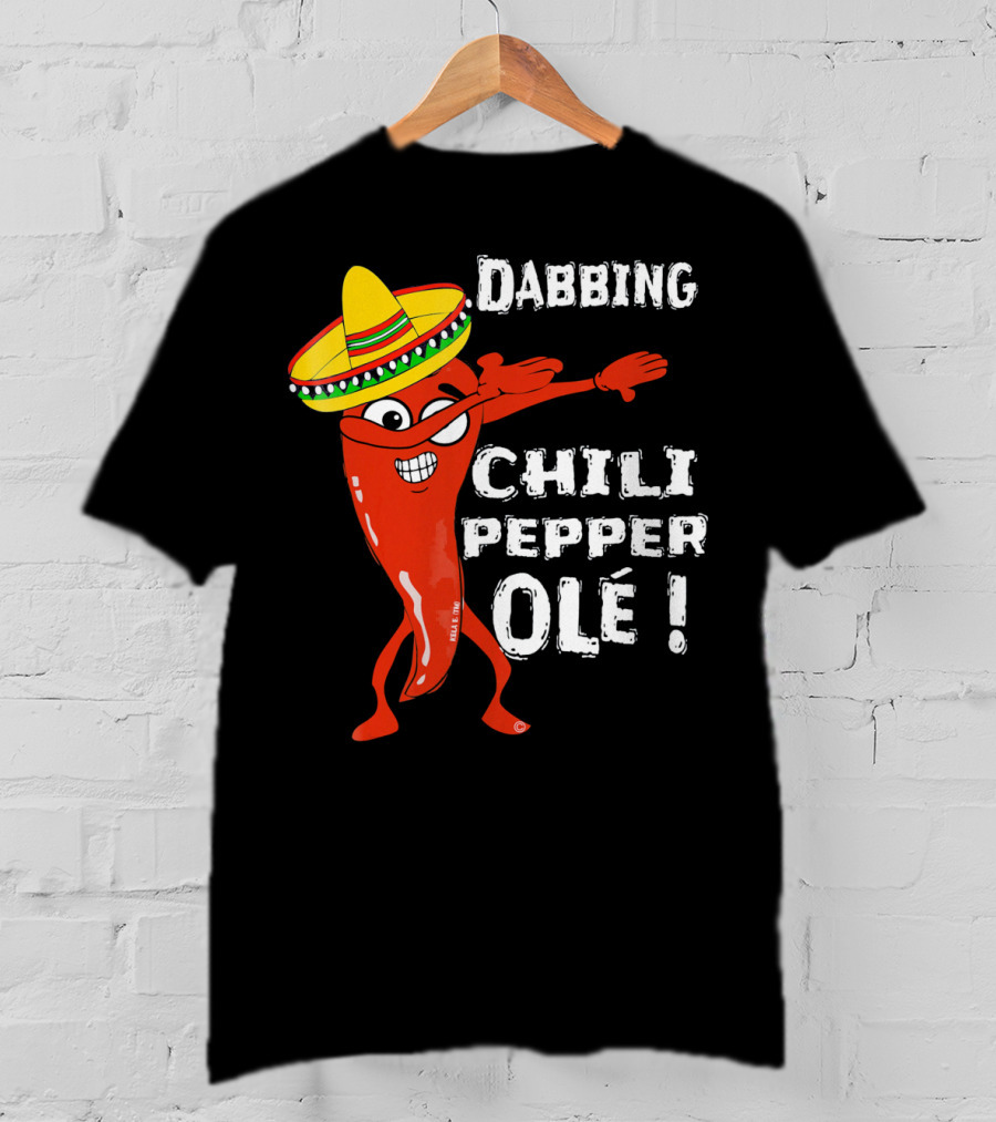 Dabbing Chili Pepper Olé Cinco With Sombrero T-Shirt