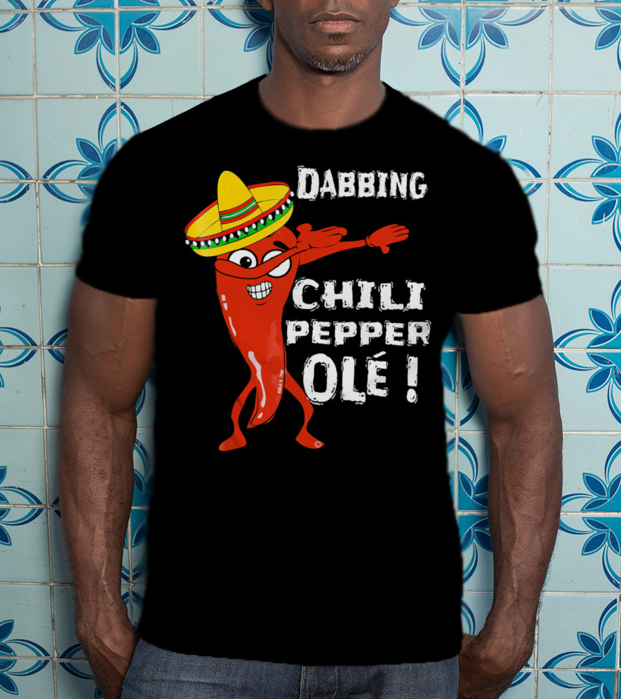 Dabbing Chili Pepper Olé Cinco With Sombrero T-Shirt