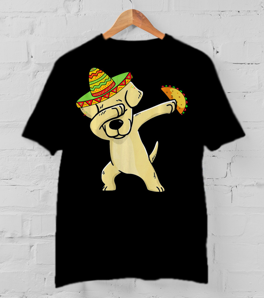 Labrador Retriever Dabbing With Taco And Sombrero T-Shirt