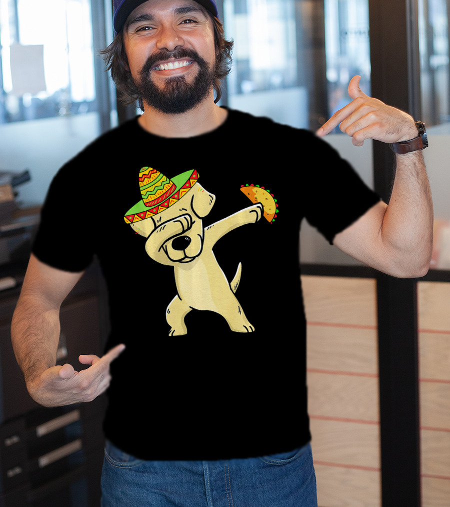 Labrador Retriever Dabbing With Taco And Sombrero T-Shirt