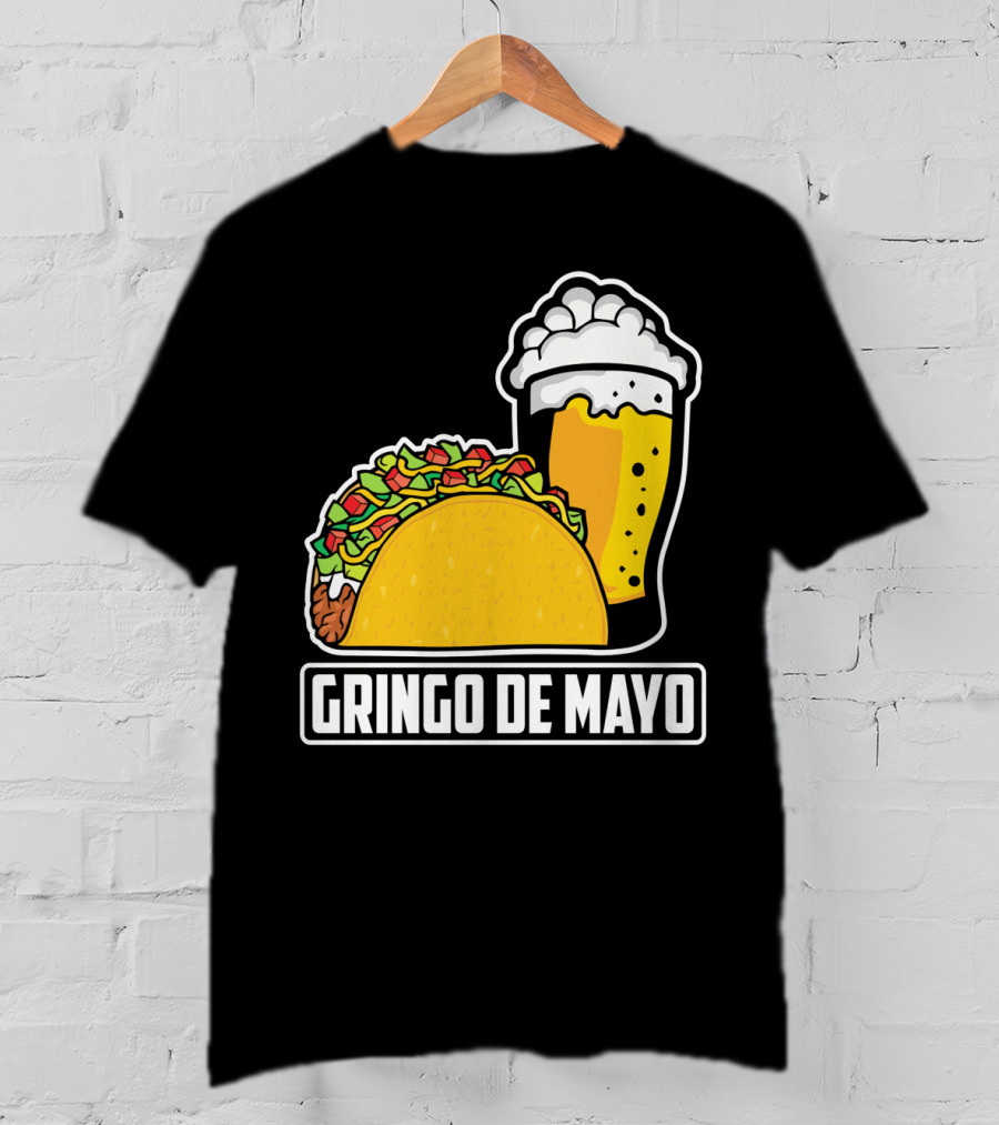 Gringo De Mayo Taco Beer Pun Cinco De Mayo T-Shirt