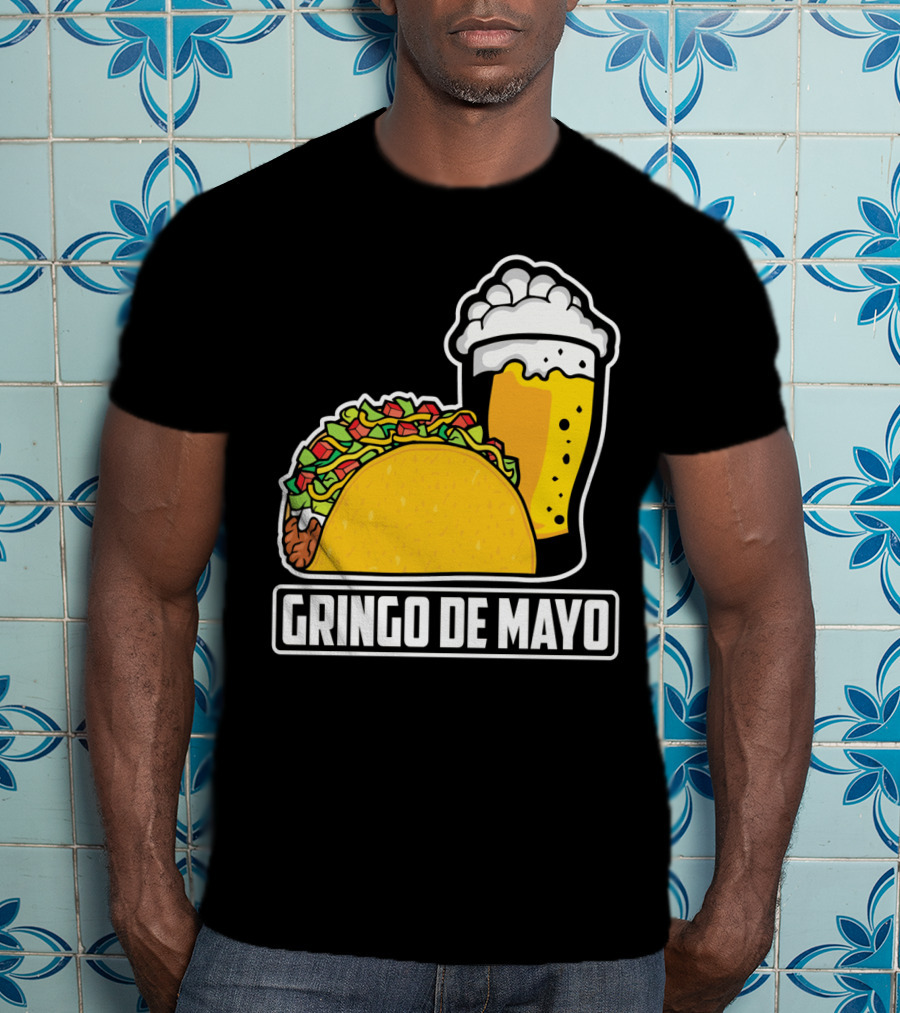 Gringo De Mayo Taco Beer Pun Cinco De Mayo T-Shirt