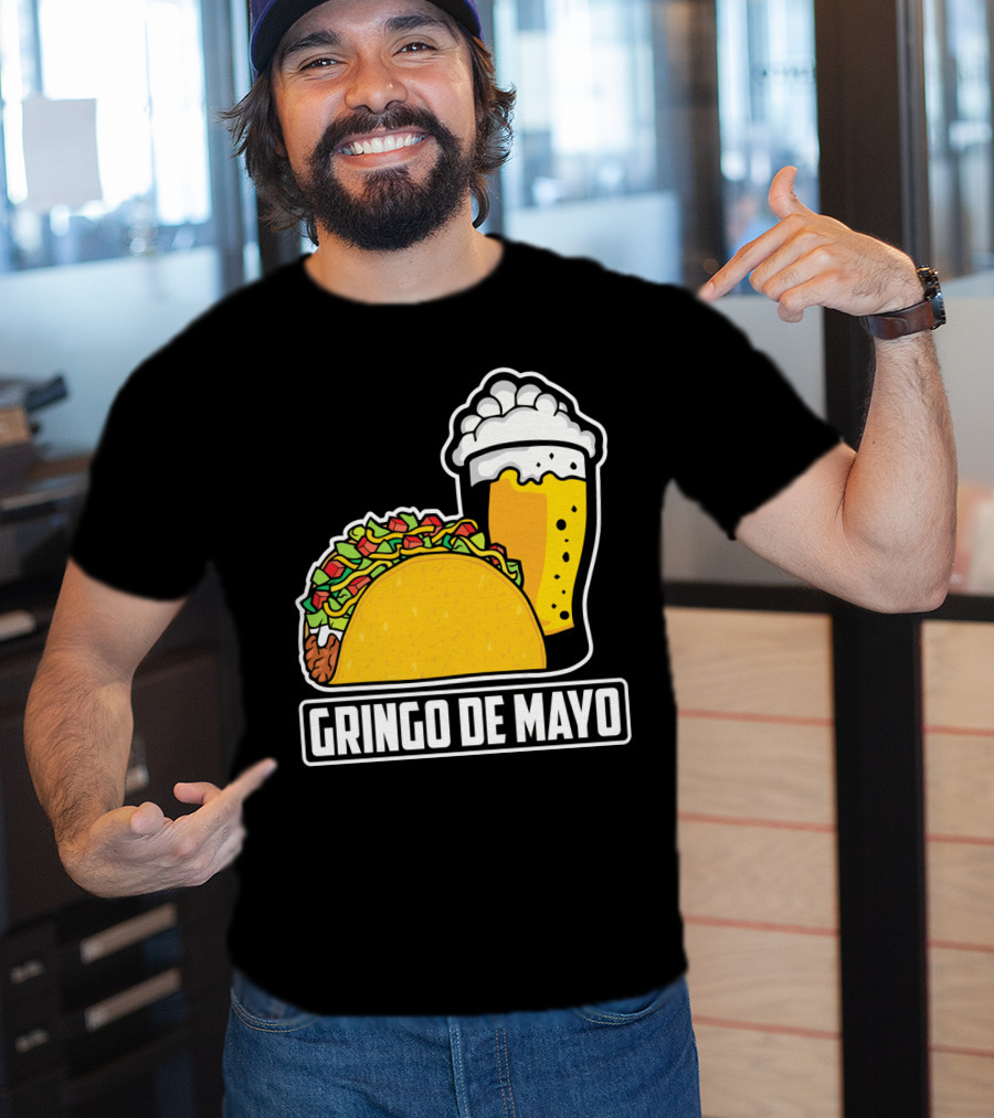 Gringo De Mayo Taco Beer Pun Cinco De Mayo T-Shirt