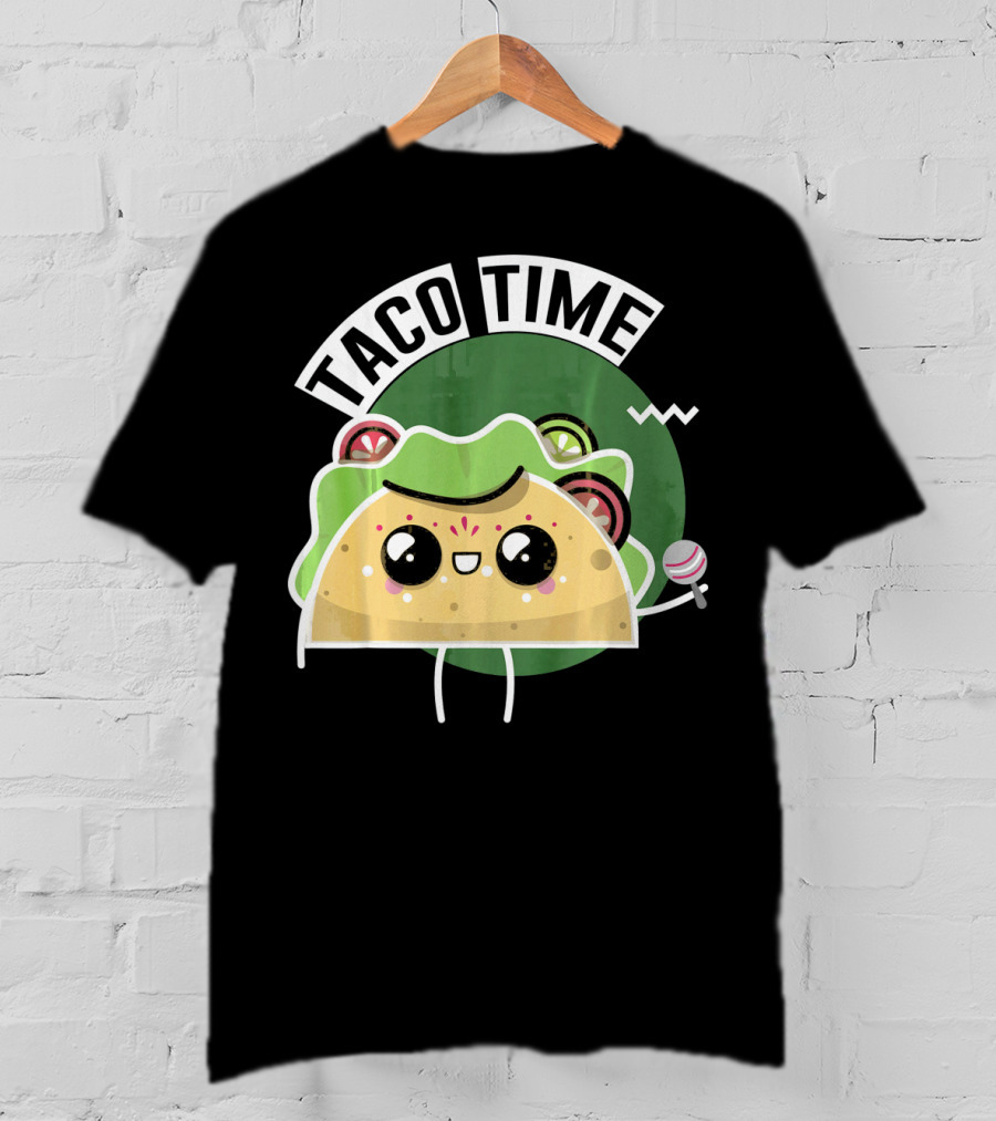 Taco Time Cinco De Mayo Me Food Cartoon Fiesta T-Shirt
