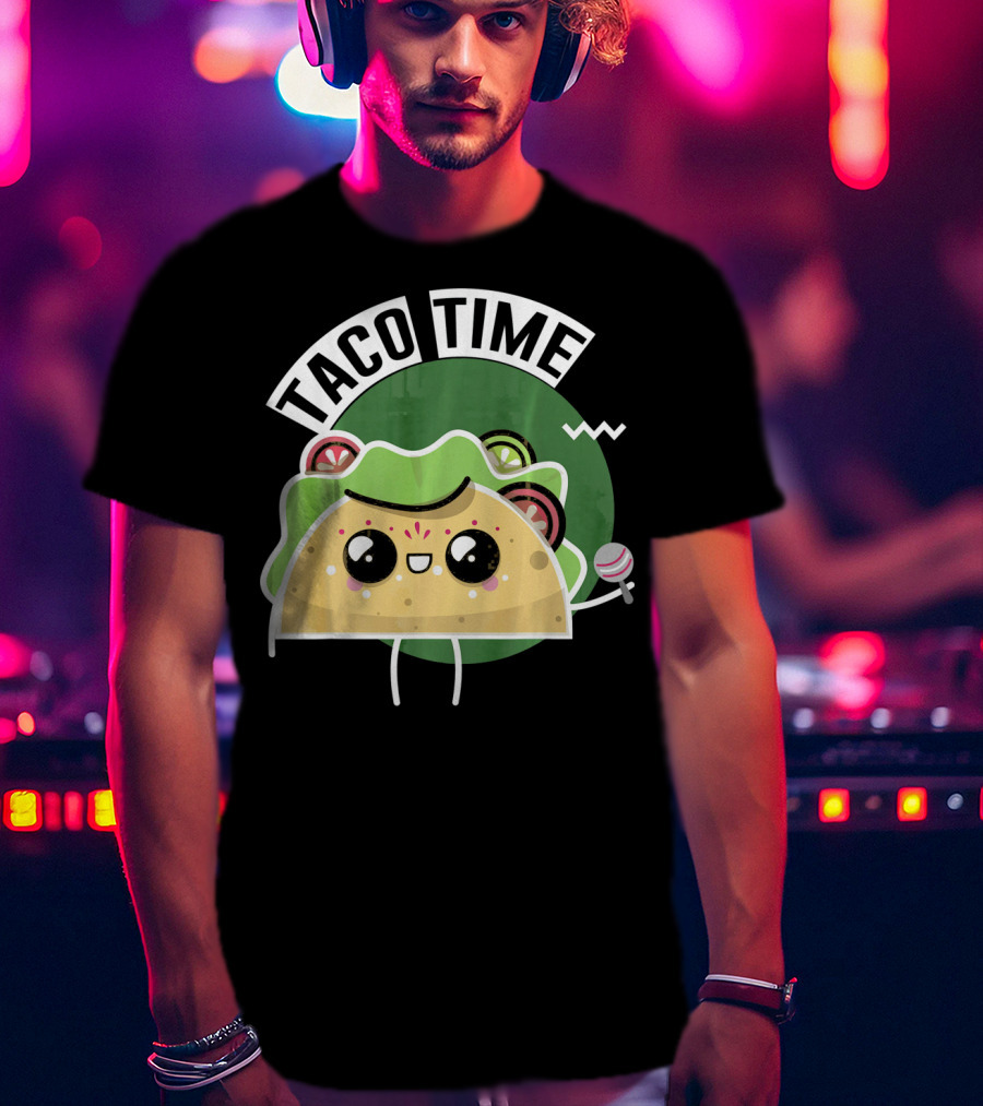 Taco Time Cinco De Mayo Me Food Cartoon Fiesta T-Shirt