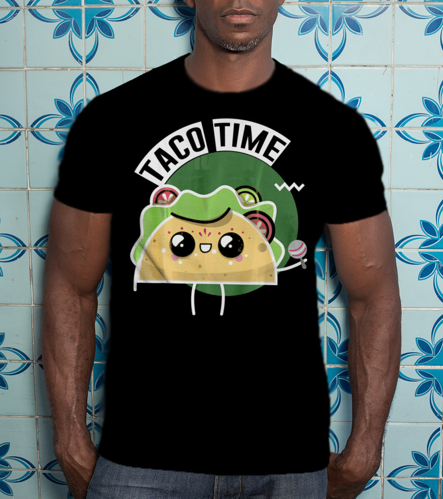 Taco Time Cinco De Mayo Me Food Cartoon Fiesta T-Shirt