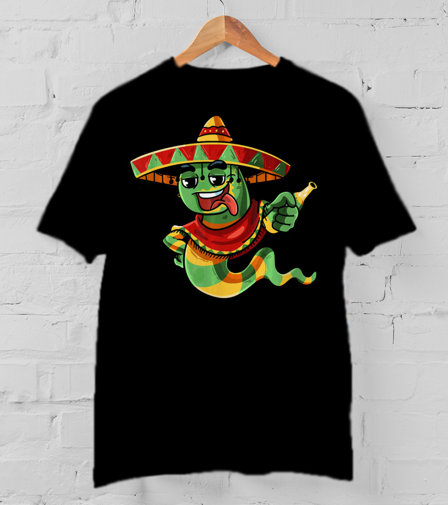 Cinco De Mayo Sombrero Mexican Tequila Worm Fiesta T-Shirt