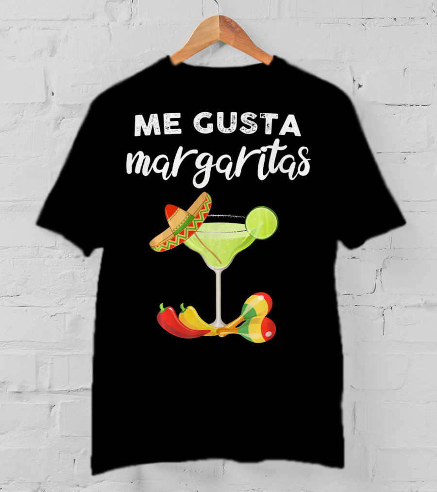 Me Gusta Margaritas Sombrero Lime Peppers Fiesta T-Shirt
