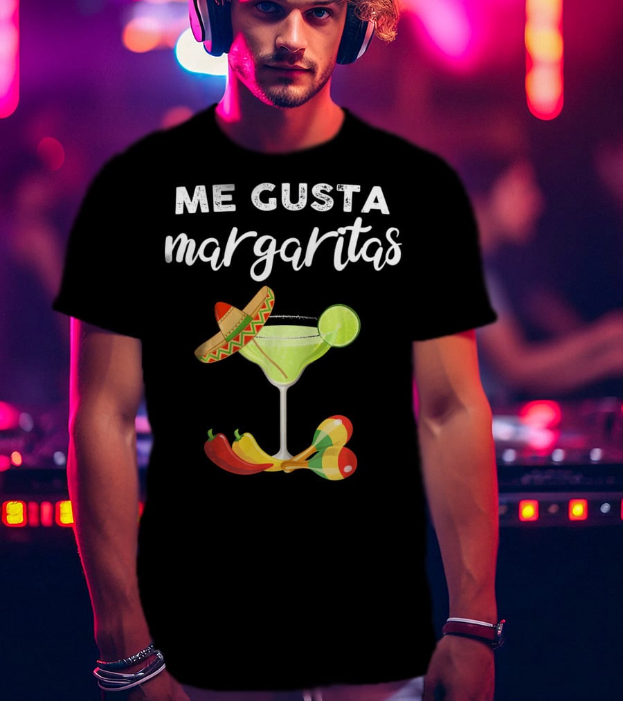 Me Gusta Margaritas Sombrero Lime Peppers Fiesta T-Shirt