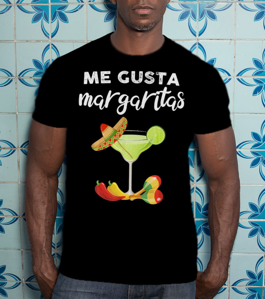 Me Gusta Margaritas Sombrero Lime Peppers Fiesta T-Shirt